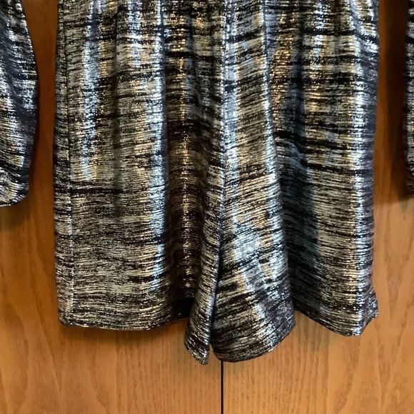 Don’t Ask Why Black & Silver Metallic Romper Sz-OS - Picture 4 of 8
